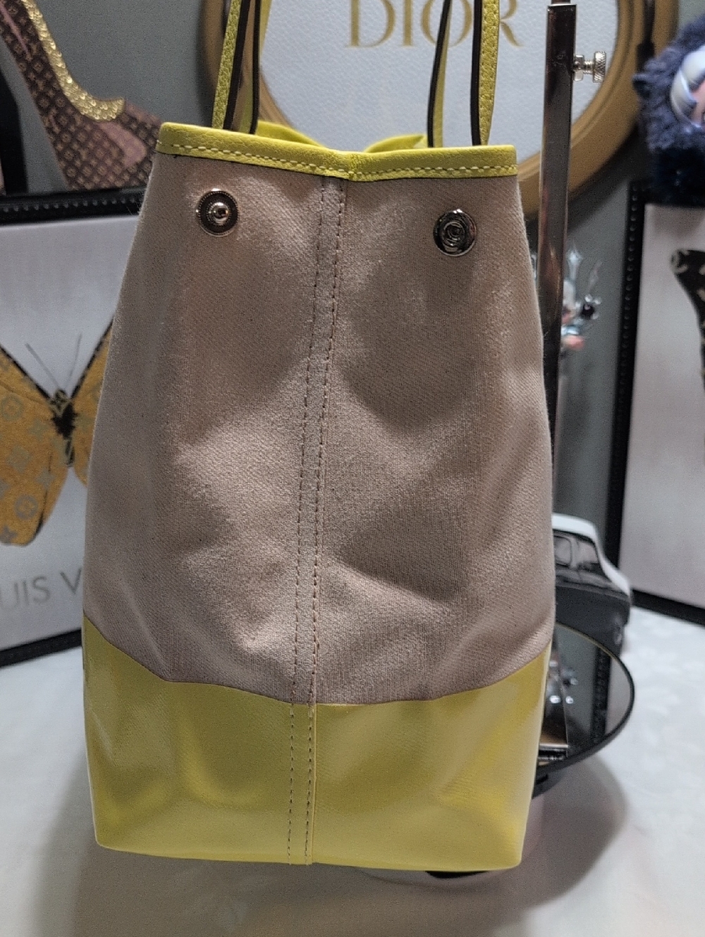 Kate Spade STREET Side Snap Canvas And Leather Small Tote - Picture 7 of 14